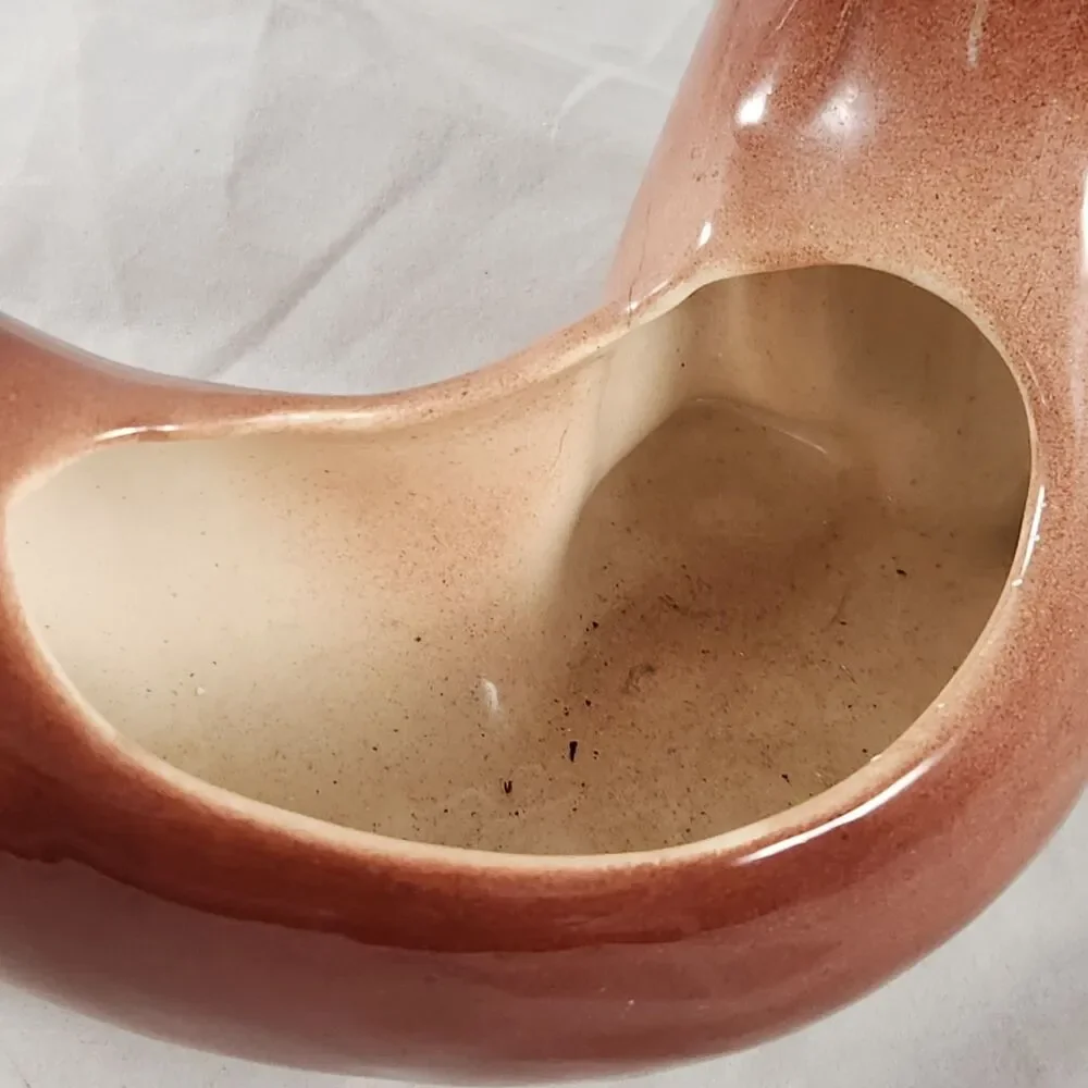 Vtg Mid Century Brown Porcelain Dachshund Planter Dog MCM Ceramic 8